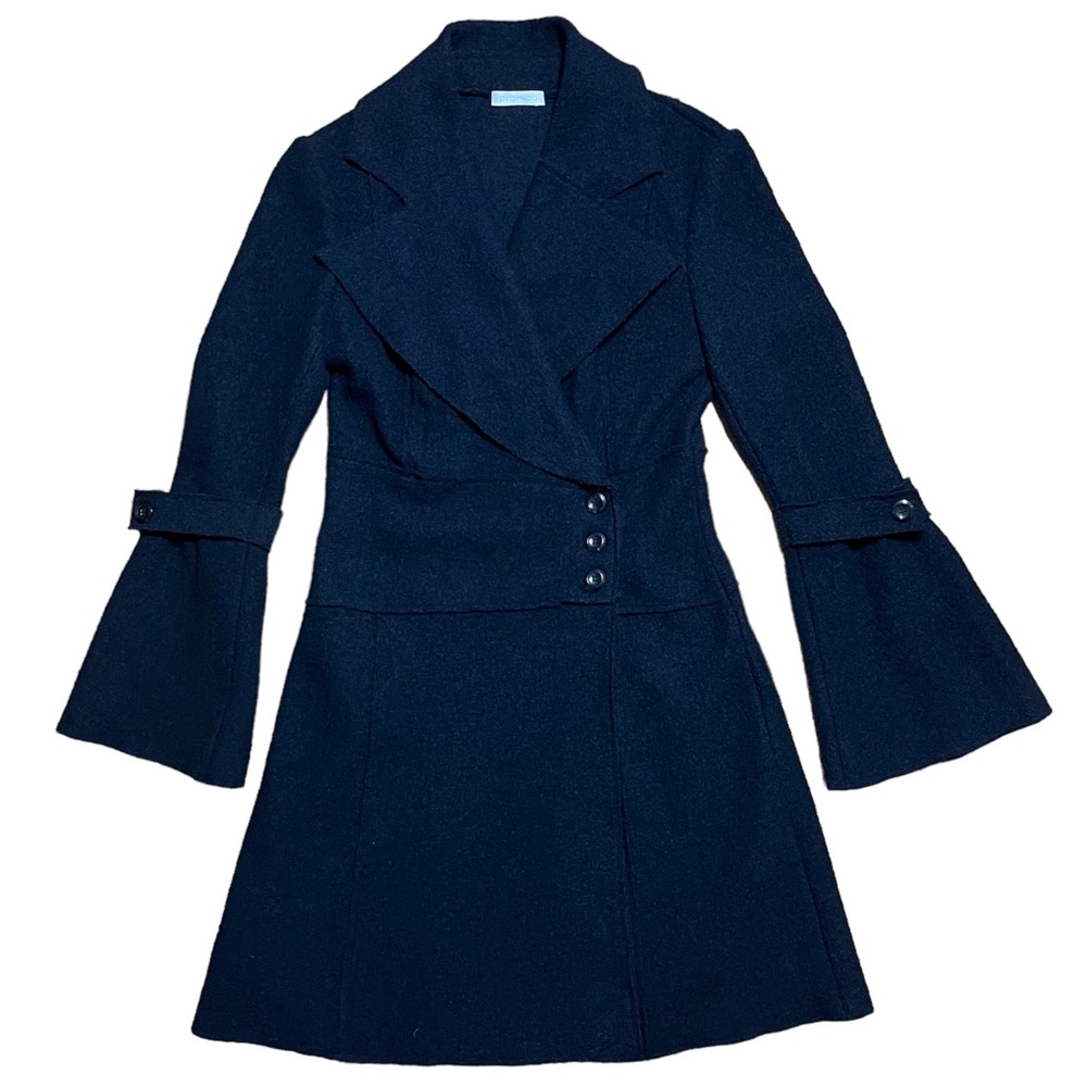 Promod Black Wool Button Coat Sz EU 38/ U.S. 8/M